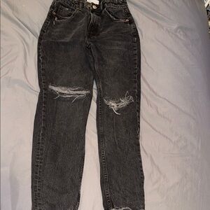 Zara Black Straight Leg Jeans Classic Style